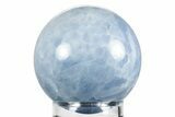 Polished Blue Calcite Sphere - Madagascar #239097-1